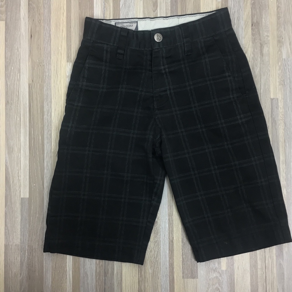 Volcom Boys Shorts Sz 22/8 Slim Plaid